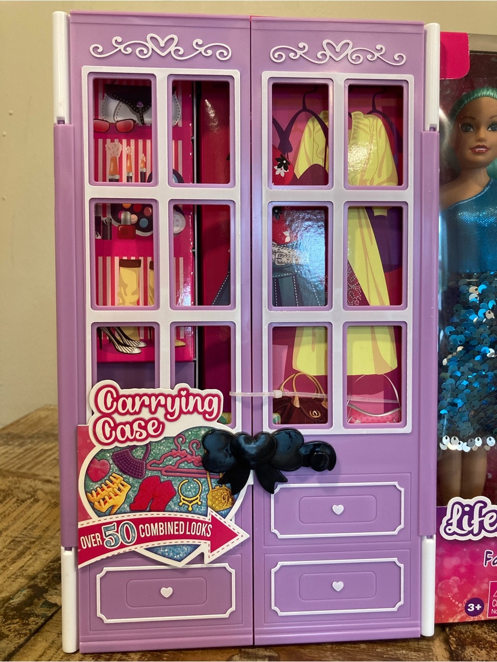 Lifestyle Fashion Doll with Purple Wardrobe Carrying Case Blue Sequin Dress New - Picture 11 of 16